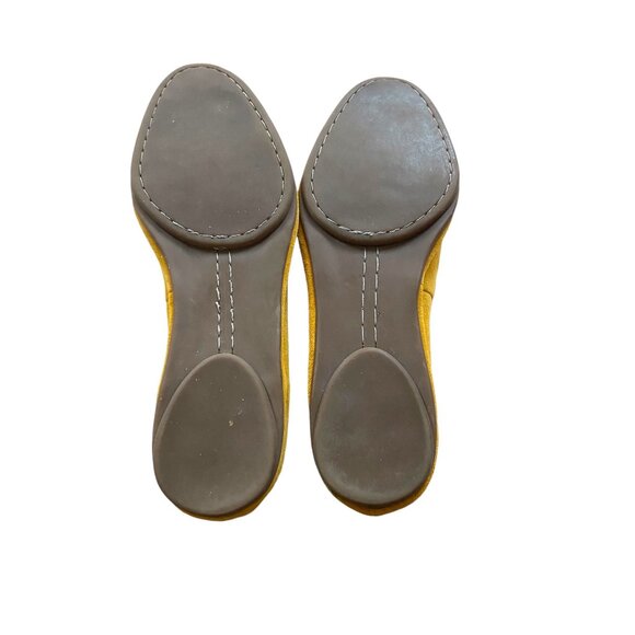Crown Vintage Leather Suede Round Toe Flats Mustard Size 6 Minimalist Fall Cute - Picture 9 of 11